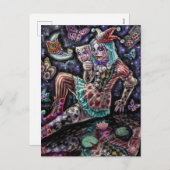 Clown met masker feestdagenkaart (Voorkant / Achterkant)