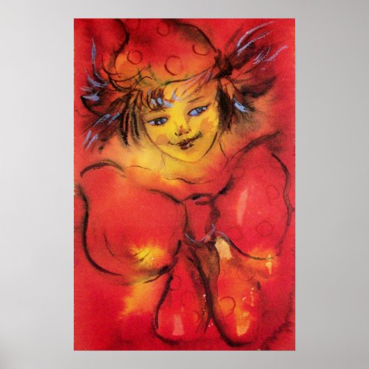 CLOWN MET RODE LINT POSTER (Voorkant)