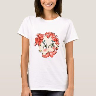 Clown met rood haar en rode baard t-shirt