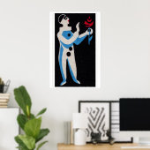 Clown met roos - Matchbox print - Esthetisch (Thuiskantoor)