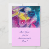 CLOWN MET UIL EN VIOOL, geel, roze blauw Kaart (Achterkant)