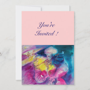 CLOWN MET UIL EN VIOOL, geel, roze blauw Kaart