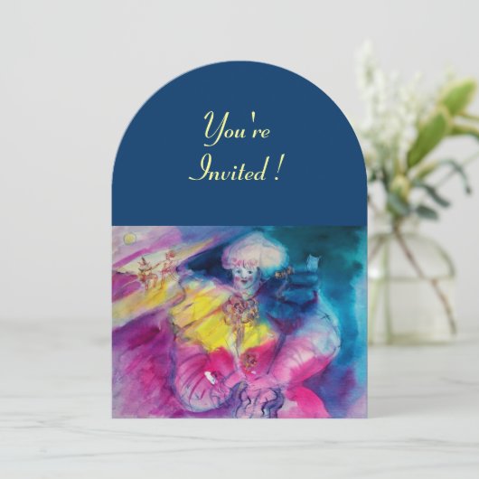 CLOWN MET UIL EN VIOOL, geel, roze blauw Kaart (Staand voorkant)