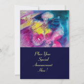 CLOWN MET UIL EN VIOOL, geel, roze blauw Kaart (Achterkant)