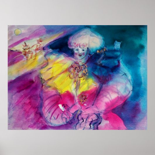 CLOWN MET UIL EN VIOOL POSTER (Voorkant)