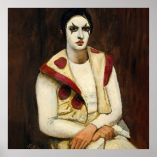 “Clown met zwarte pruik” van Walt Kuhn Poster