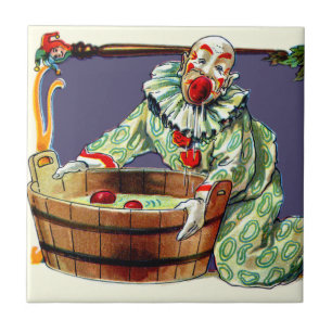 Clown Narren Diep In De Appels Tegeltje