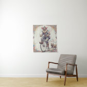 Clown on a bike Tapestry Wandkleed (In situ)