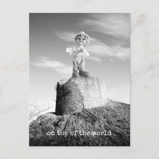 Clown on top of the world briefkaart