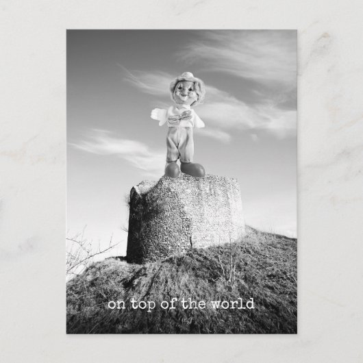 Clown on top of the world briefkaart (Voorkant)