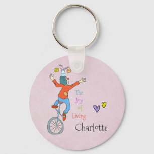 Clown on Unicycle Napkins Sleutelhanger
