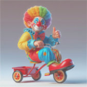 Clown op de fiets van een Kind - Natasha Us Sticker (Voorkant)