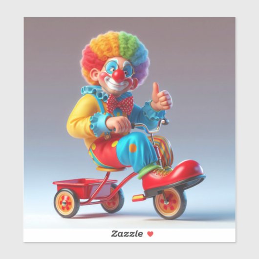 Clown op de fiets van een Kind - Natasha Us Sticker (Vel)