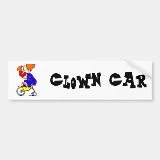 Clown op driewieler bumpersticker (Voorkant)