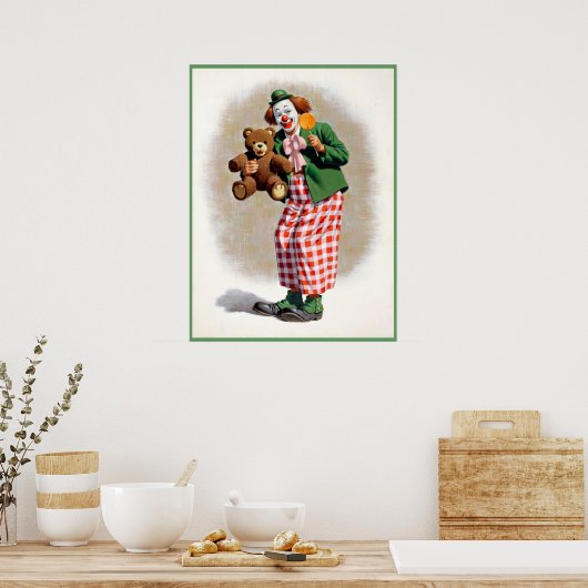 Clown painting  4 poster (Keuken)