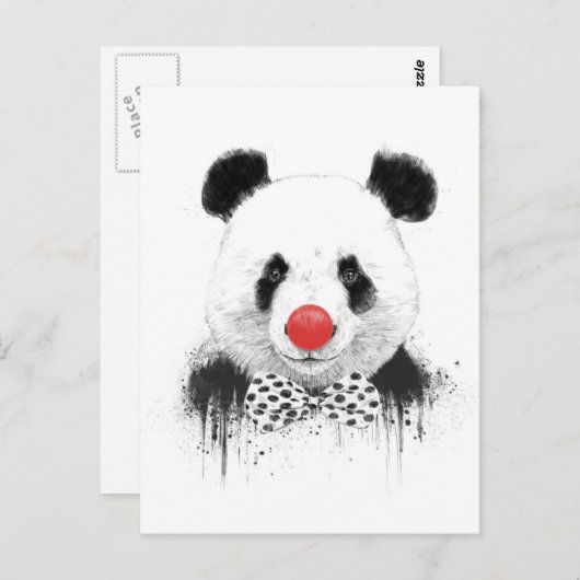 Clown panda briefkaart (Voorkant / Achterkant)