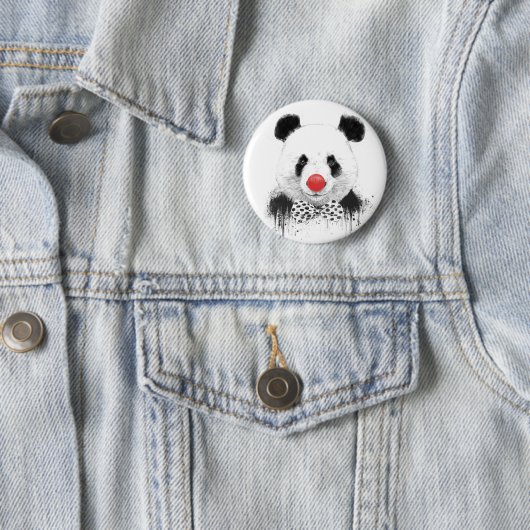 Clown panda ronde button 5,7 cm (In situ)