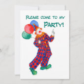 Clown Party Uitnodiging (Voorkant)