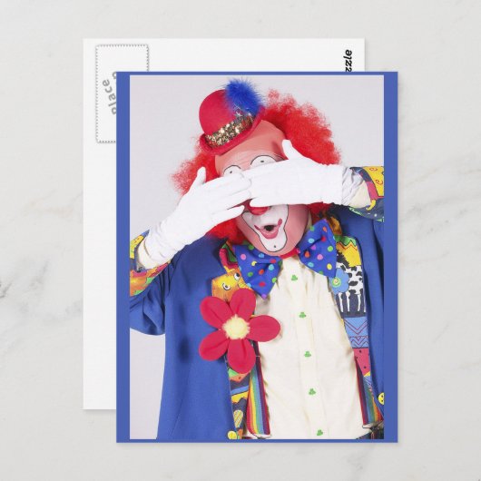 Clown Peekaboo Briefkaart (Voorkant / Achterkant)