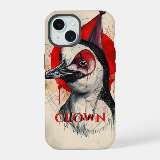 Clown Pinguïn iPhone 15 Case (Achterkant)