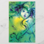 CLOWN PLAYVIOLIN IN GROENE GEEL BRIEFPAPIER (Voorkant)