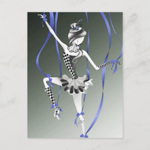 Clown Pop Blauwe Lint Kaart