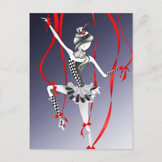 Clown Pop Red Lint Postkaart (Voorkant)