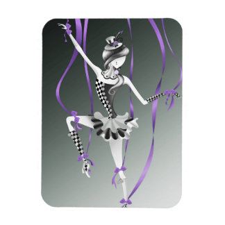 Clown Poppenkast Ballerina Paarse Lint Koelkastmag Magneet