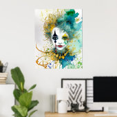 Clown-Poster Poster (Thuiskantoor)