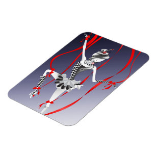 Clown Puppet Ballerina Red Ribbon Fridge Magnet Magneet