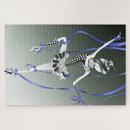 Clown Puppet Blue Ribbons Jigzaag Puzzle Legpuzzel (Horizontaal)