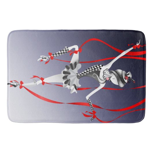 Clown Puppet Red Ribbons Bath Mat (Voorkant)