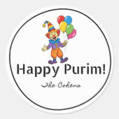Clown Purim Label (Voorkant)