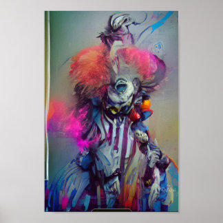 CLOWN QUEEN fantasieillustratie poster