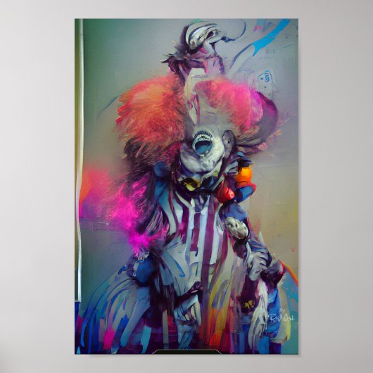 CLOWN QUEEN fantasieillustratie poster (Voorkant)