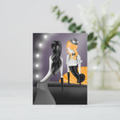 Clown Reflectie Blond Haar Ansichtkaart Briefkaart (Staand voorkant)