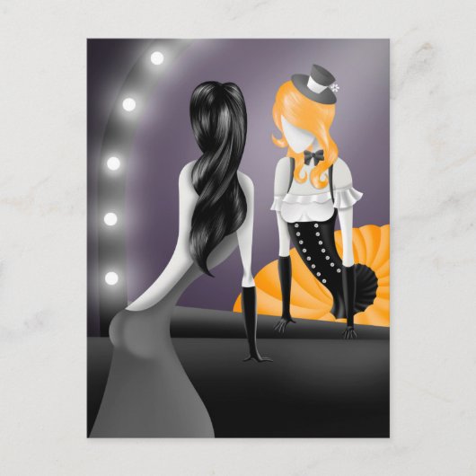 Clown Reflectie Blond Haar Ansichtkaart Briefkaart (Voorkant)