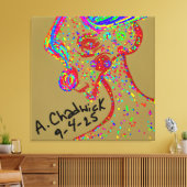Clown Reindeer Canvas Print (Insitu (Woonkamer))