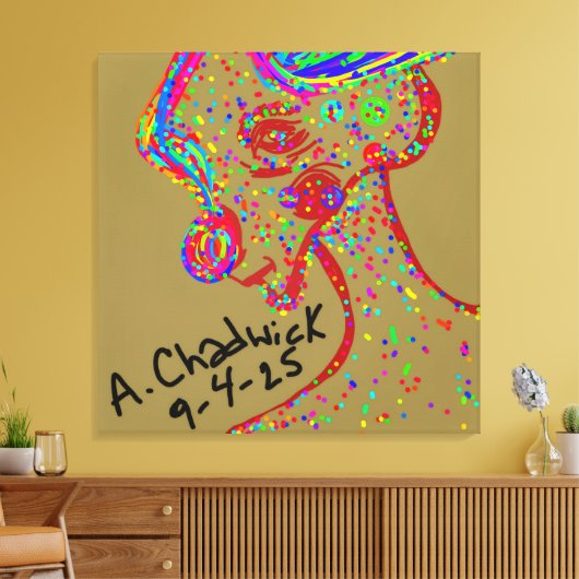 Clown Reindeer Canvas Print (Insitu (Woonkamer))