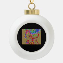 Clown Reindeer  Keramische Bal Ornament