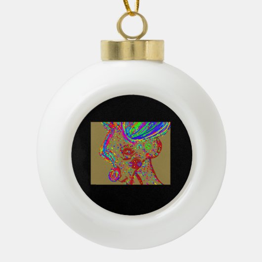 Clown Rendier Keramische Bal Ornament (Voorkant)