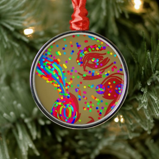 Clown Rendier Metalen Ornament (Boom)