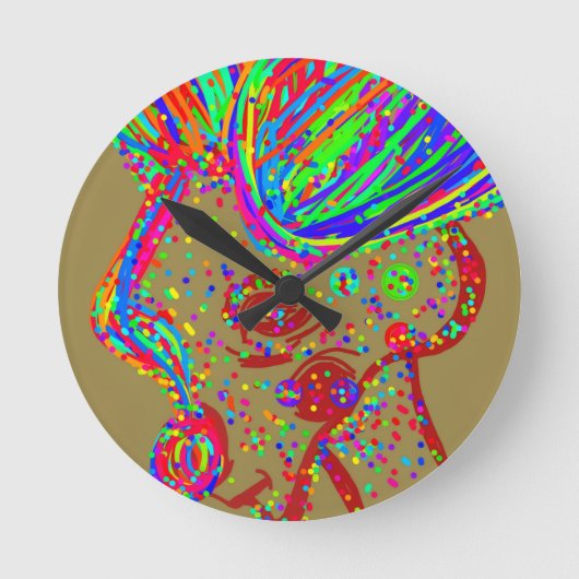 Clown Rendier Ronde Klok (Voorkant)