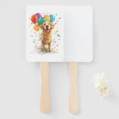 Clown Retriever � Circus Hond met Ballonnen Handwaaier (Voorkant en achterkant)