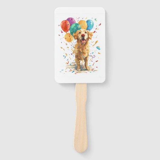 Clown Retriever � Circus Hond met Ballonnen Handwaaier (Voorkant)