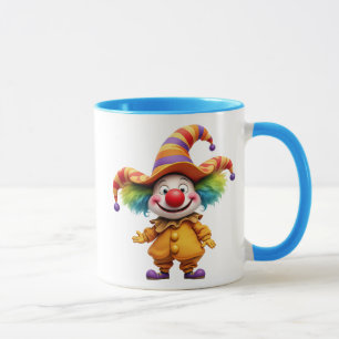 Clown rigolo is klaar om te lachen. mok