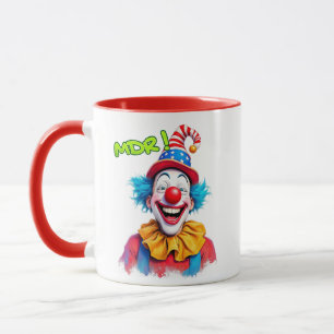 Clown rigolo met rode hoed. mok