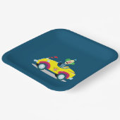 Clown rijden een auto papieren bordje (Gebogen)