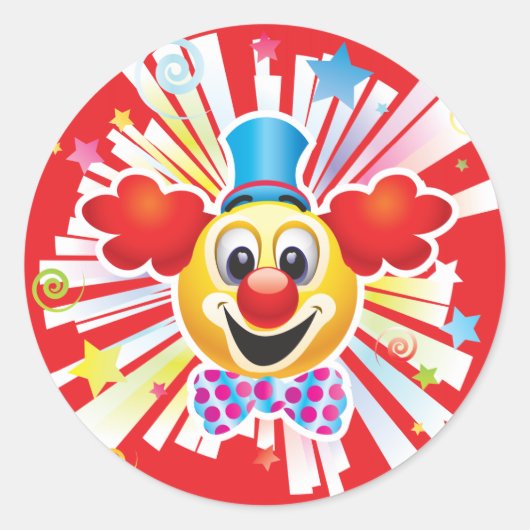 clown ronde sticker (Voorkant)