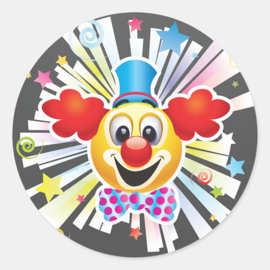 clown ronde sticker (Voorkant)